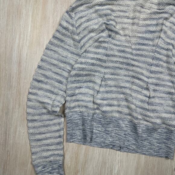 Anthropologie Moth Striped Hooded Button Front Cardigan Sweater XS Cozy Preppy - Picture 14 of 14